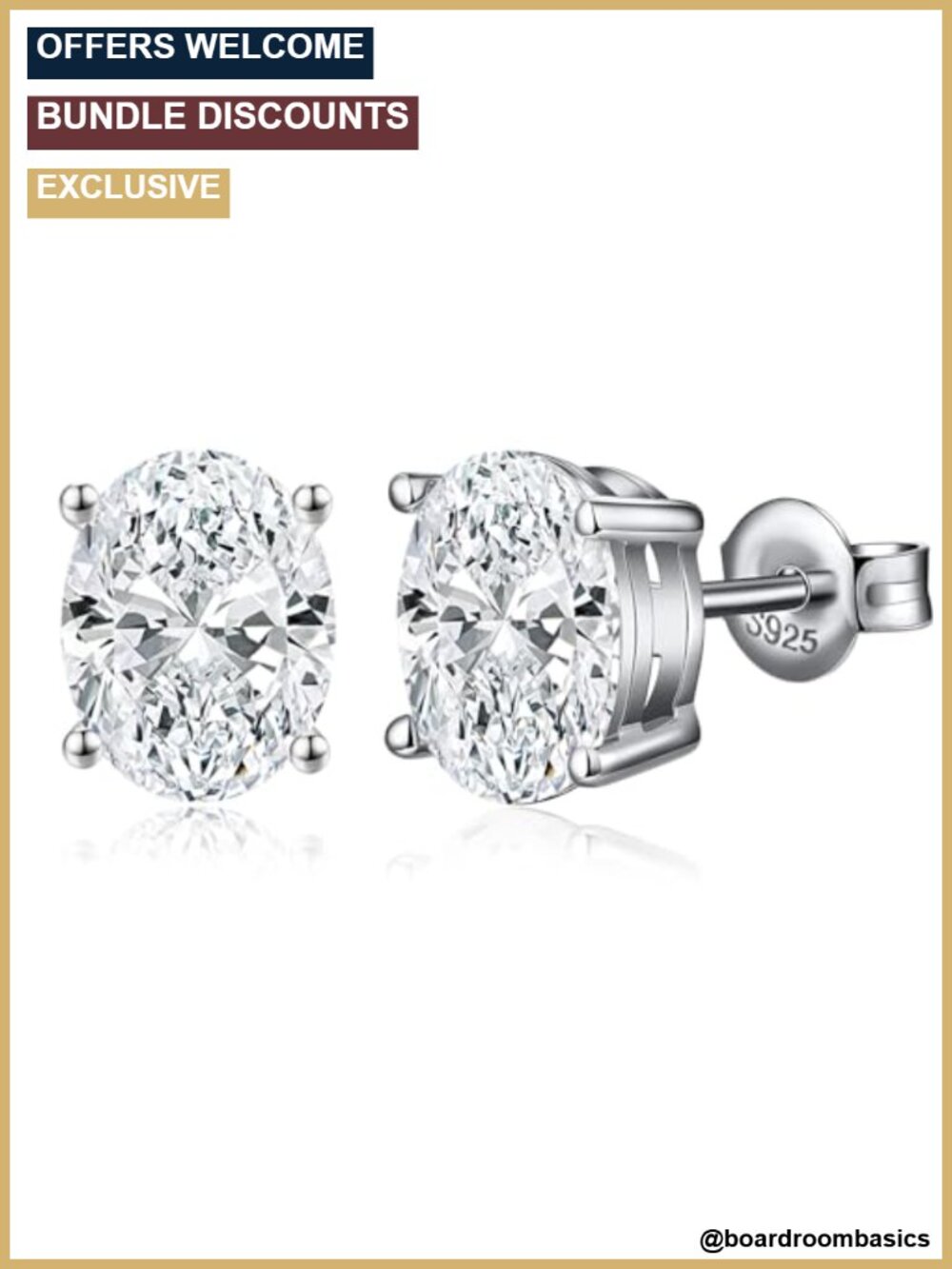 Sterling Silver Cubic Zirconia Stud Earrings Heart Oval Trillion Cushion